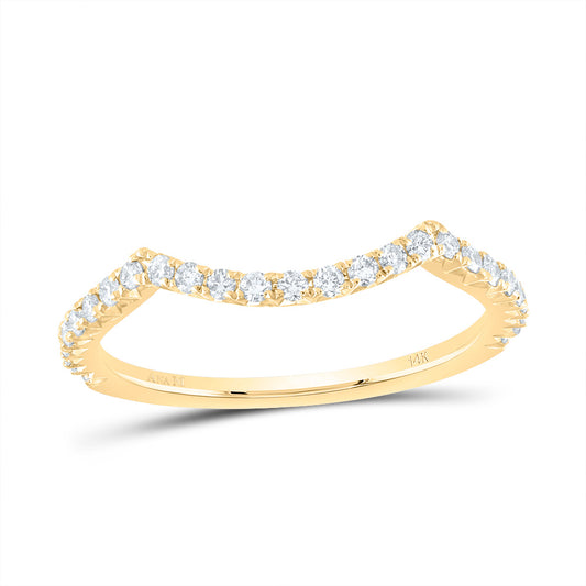 14kt Yellow Gold 1/3 Cttw Diamond Ana M Fashion Cnc Octagon Wedding Engagement Anniversary Band, Women Size: 5-9