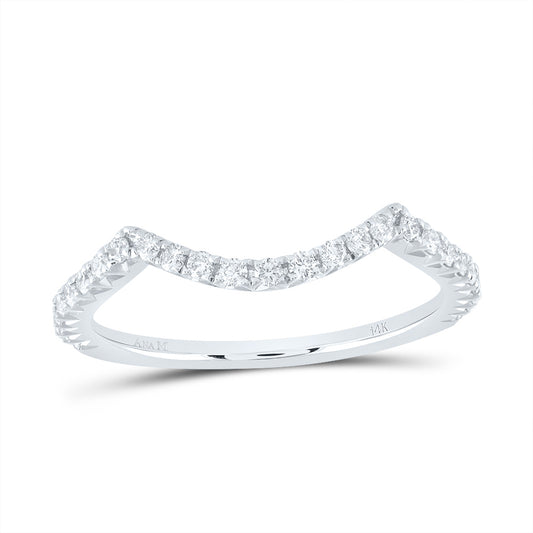 14kt White Gold 1/3 Cttw Diamond Ana M Fashion Cnc Oval Wedding Engagement Anniversary Band, Women Size: 5-9
