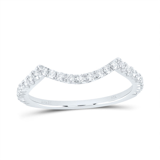 14K White Gold 1/3 Ctw Diamond Fashion Pear Band, Womens Size: 5-9