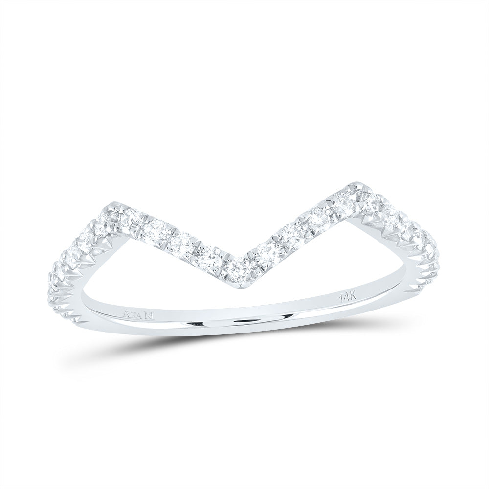 14kt White Gold 1/3 Cttw Diamond Ana M Fashion Cnc Marquise Wedding Engagement Anniversary Band, Women Size: 5-9
