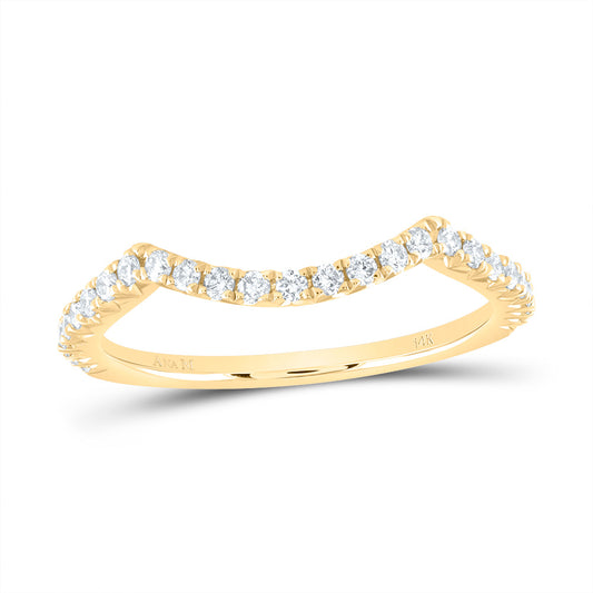 14kt Yellow Gold 1/3 Cttw Diamond Ana M Fashion Cnc Square Wedding Engagement Anniversary Band, Women Size: 5-9