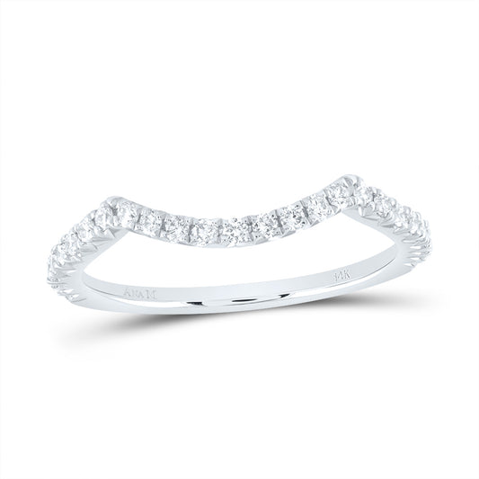 14K White Gold 1/3 Ctw Diamond Fashion Square Band, Womens Size: 5-9