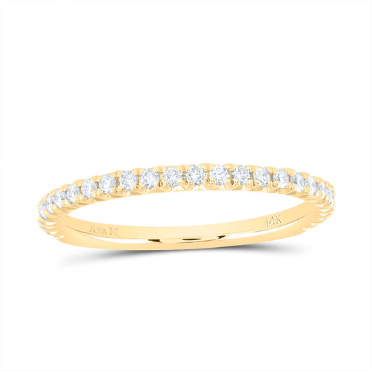 14kt Yellow Gold 1/3 Cttw Diamond Ana M Fashion Cnc Round Wedding Engagement Anniversary Band, Women Size: 5-9