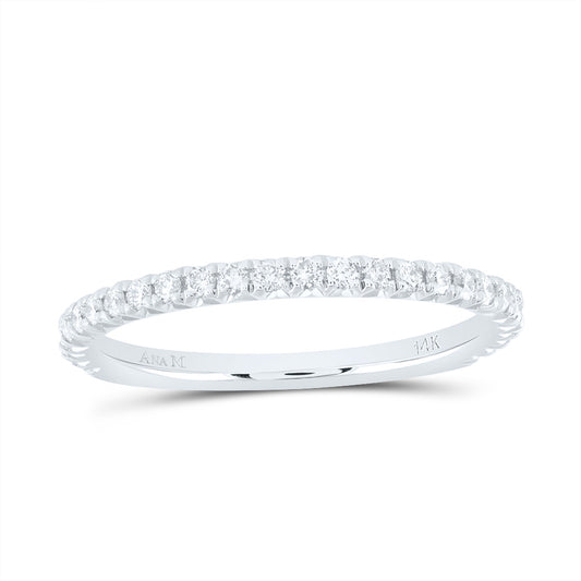 14kt White Gold 1/3 Cttw Diamond Ana M Fashion Cnc Round Wedding Engagement Anniversary Band, Women Size: 5-9