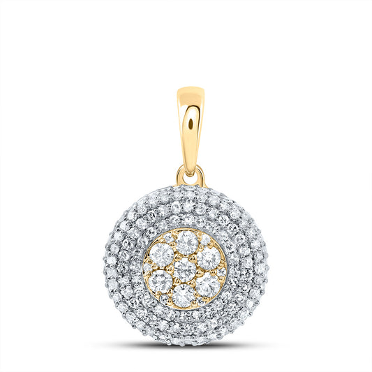 10kt Yellow Gold 3/4 Cttw Diamond Fashion Round Pendant