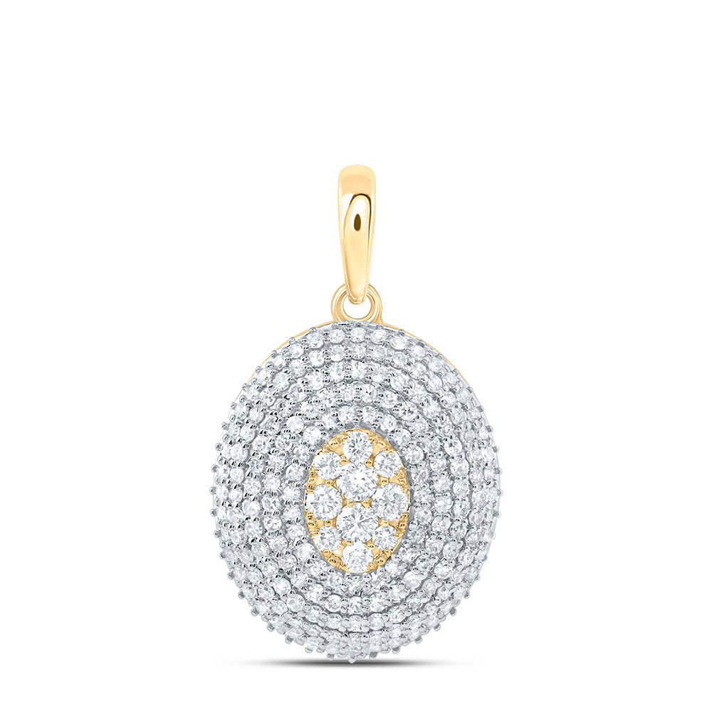 10kt Yellow Gold 7/8 Cttw Diamond Fashion Oval Pendant