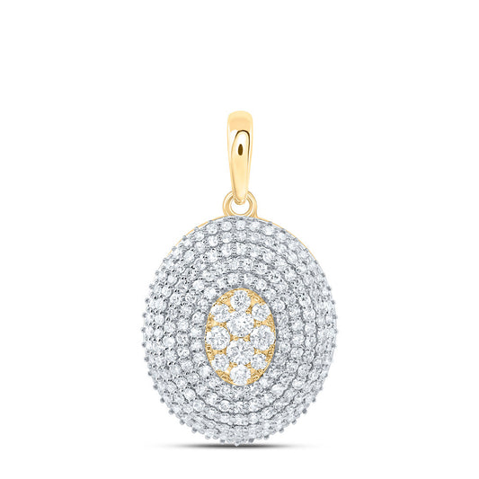 10kt Yellow Gold 7/8 Cttw Diamond Fashion Oval Pendant