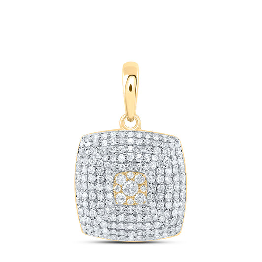 10kt Yellow Gold 3/4 Cttw Diamond Fashion Cushion Pendant
