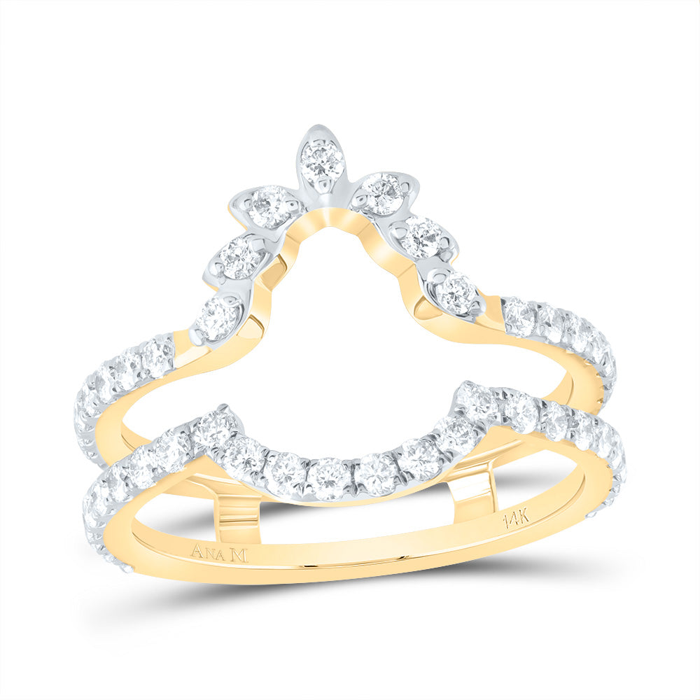14kt Yellow Gold 7/8 Cttw Diamond Ana M Cnc Wedding Engagement Anniversary Enhancer Ring, Women Size: 5-9