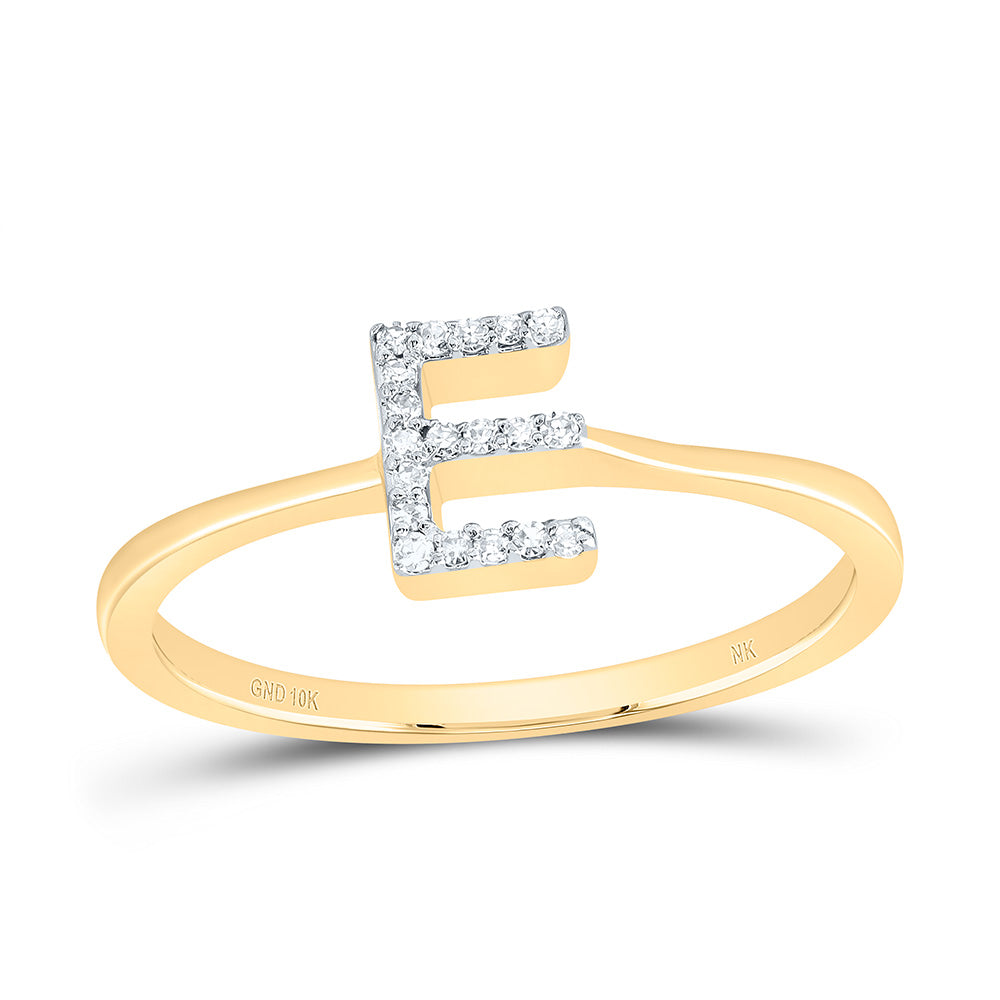 10kt Yellow Gold Diamond Initial Wedding Engagement Anniversary Ring