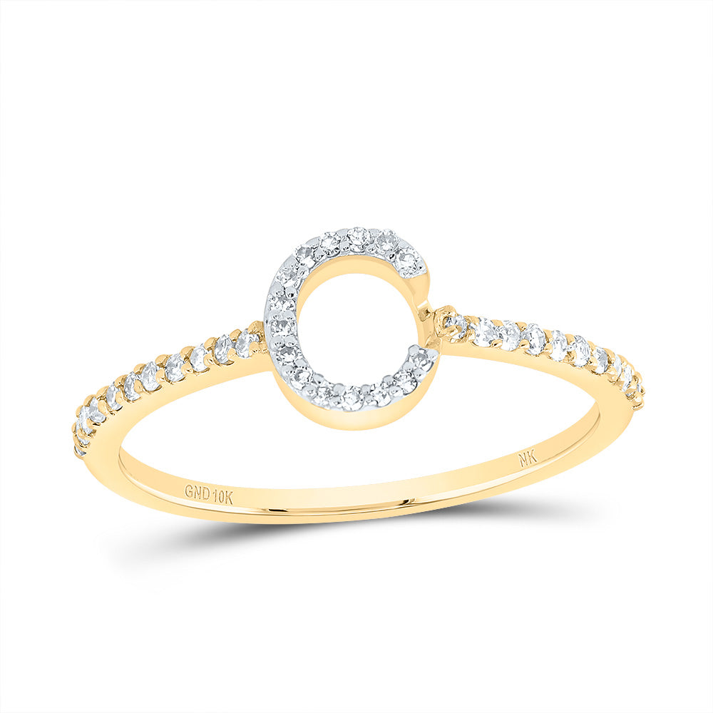10kt Yellow Or White Gold Diamond Initial Wedding Engagement Anniversary Ring