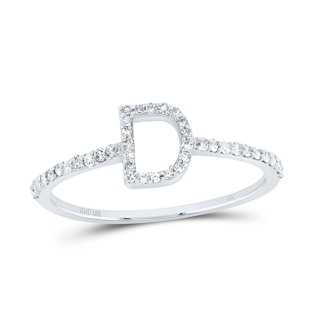 10kt Yellow Or White Gold Diamond Initial Wedding Engagement Anniversary Ring