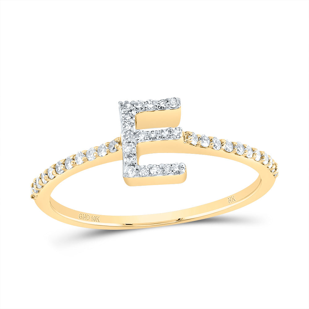 10kt Yellow Or White Gold Diamond Initial Wedding Engagement Anniversary Ring