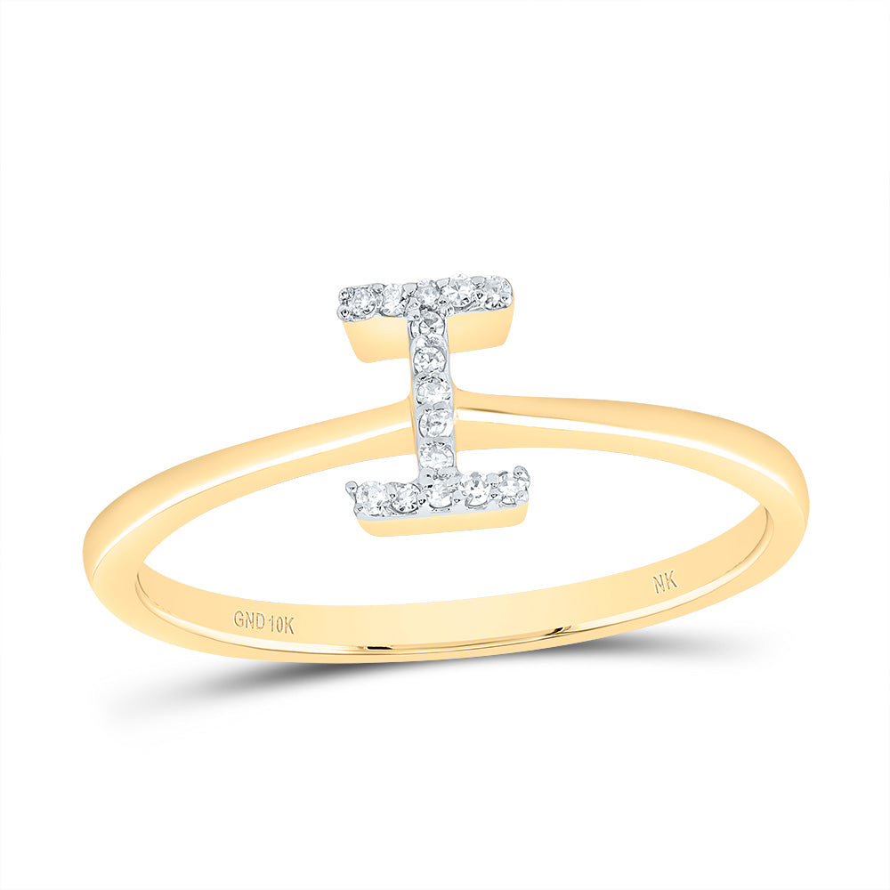 10kt Yellow Gold Diamond Initial Wedding Engagement Anniversary Ring