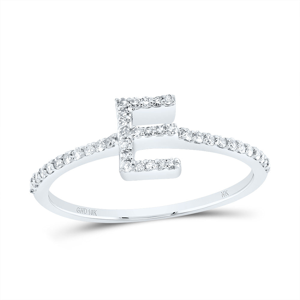 10kt Yellow Or White Gold Diamond Initial Wedding Engagement Anniversary Ring