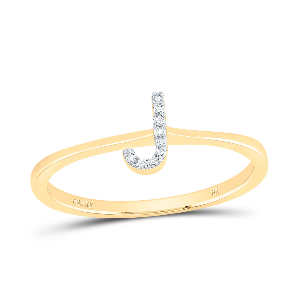 10kt Yellow Gold Diamond Initial Wedding Engagement Anniversary Ring