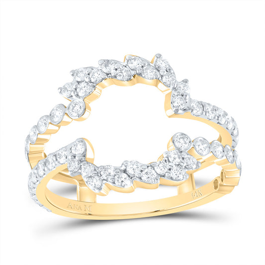 14kt Yellow Gold 7/8 Cttw Diamond Ana M Cnc Wedding Engagement Anniversary Enhancer Ring, Women Size: 5-9
