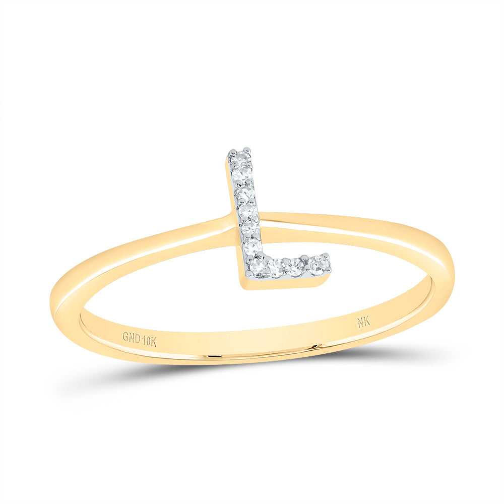 10kt Yellow Gold Diamond Initial Wedding Engagement Anniversary Ring
