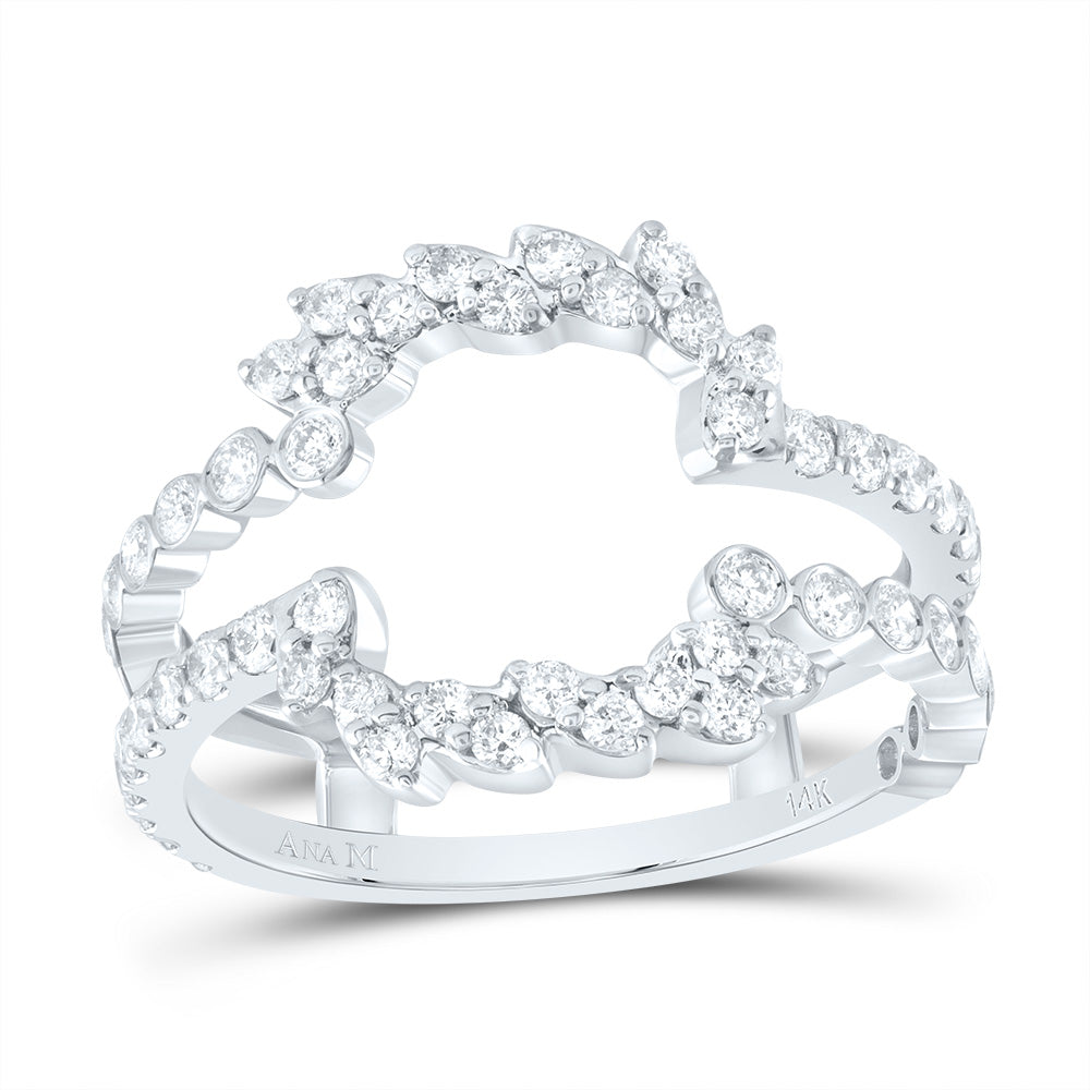 14kt White Gold 7/8 Cttw Diamond Ana M Cnc Wedding Engagement Anniversary Enhancer Ring, Women Size: 5-9