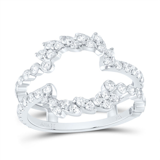 14kt White Gold 7/8 Cttw Diamond Ana M Cnc Wedding Engagement Anniversary Enhancer Ring, Women Size: 5-9