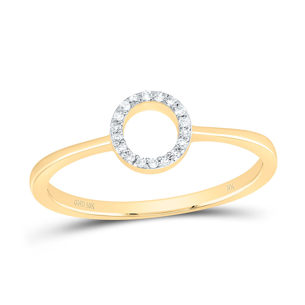 10kt Yellow Gold Diamond Initial Wedding Engagement Anniversary Ring