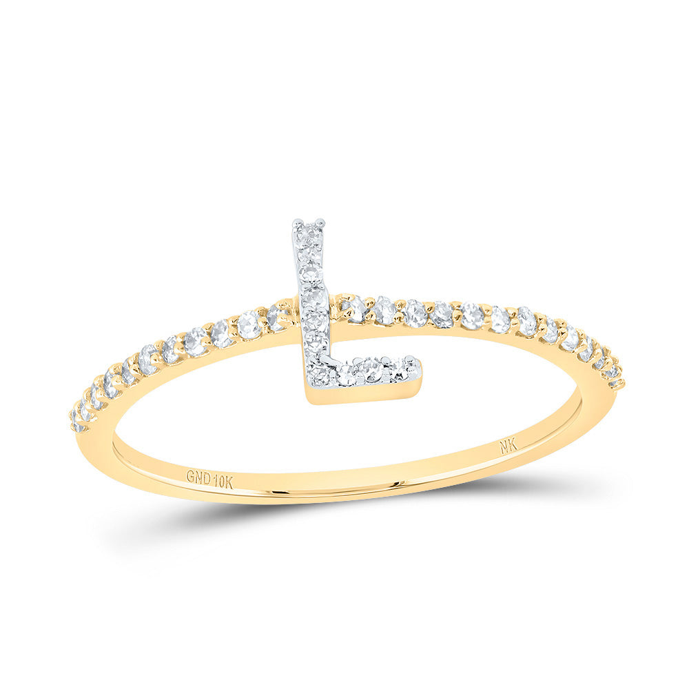 10kt Yellow Or White Gold Diamond Initial Wedding Engagement Anniversary Ring