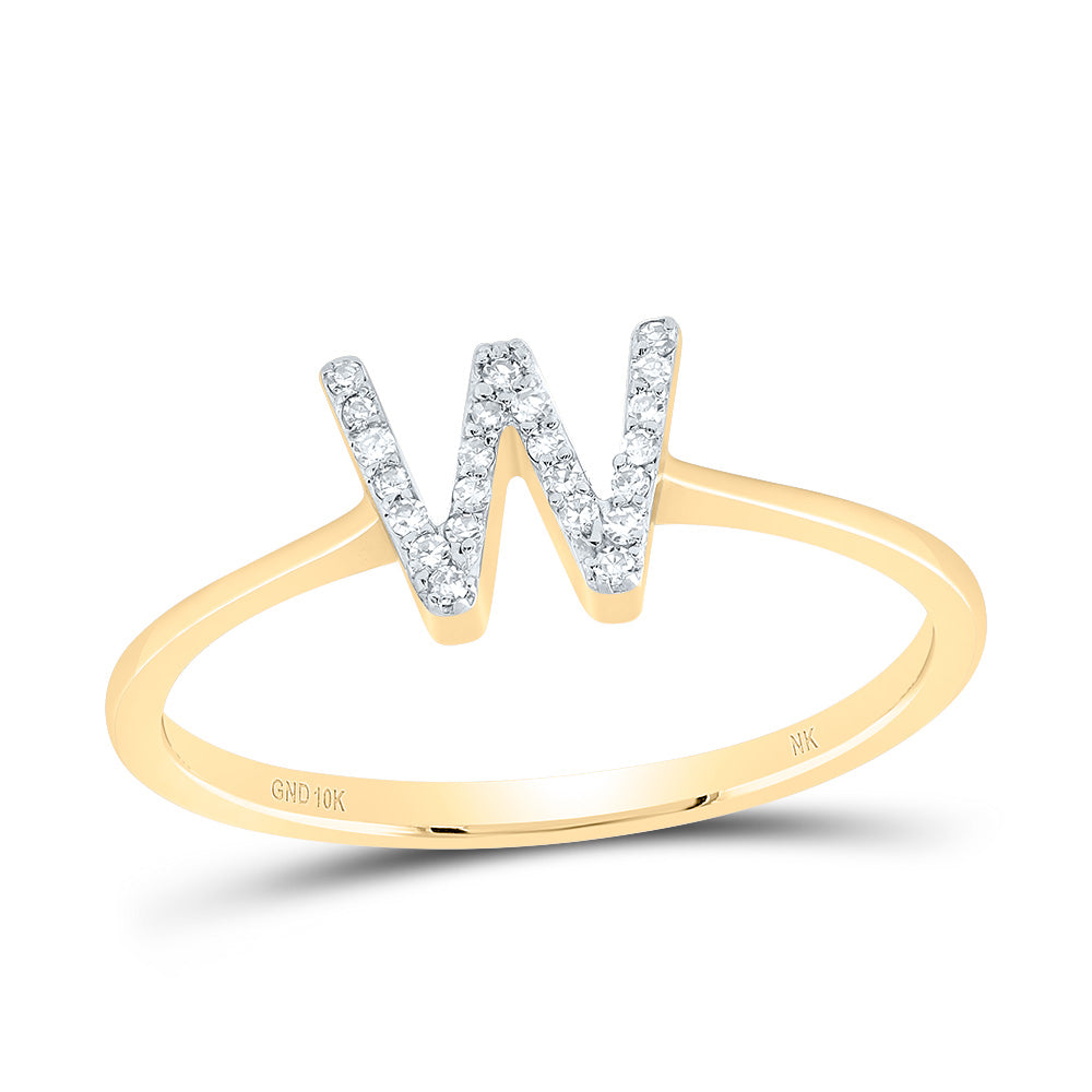 10kt Yellow Gold Diamond Initial Wedding Engagement Anniversary Ring