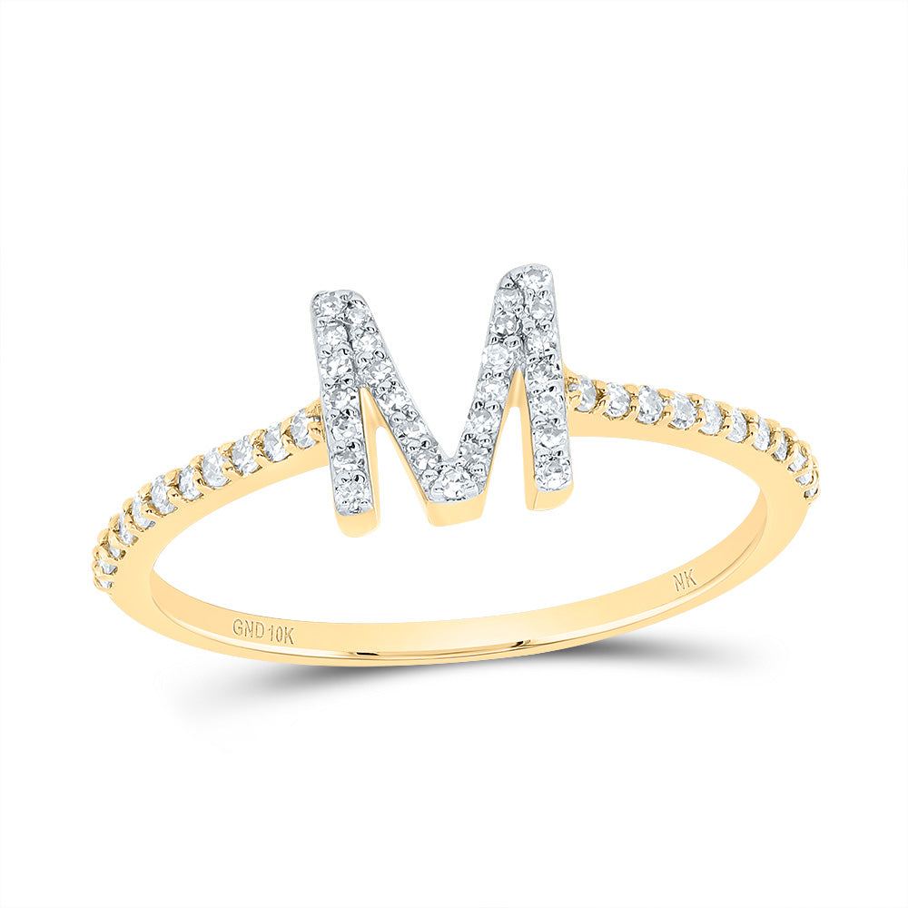 10kt Yellow Or White Gold Diamond Initial Wedding Engagement Anniversary Ring