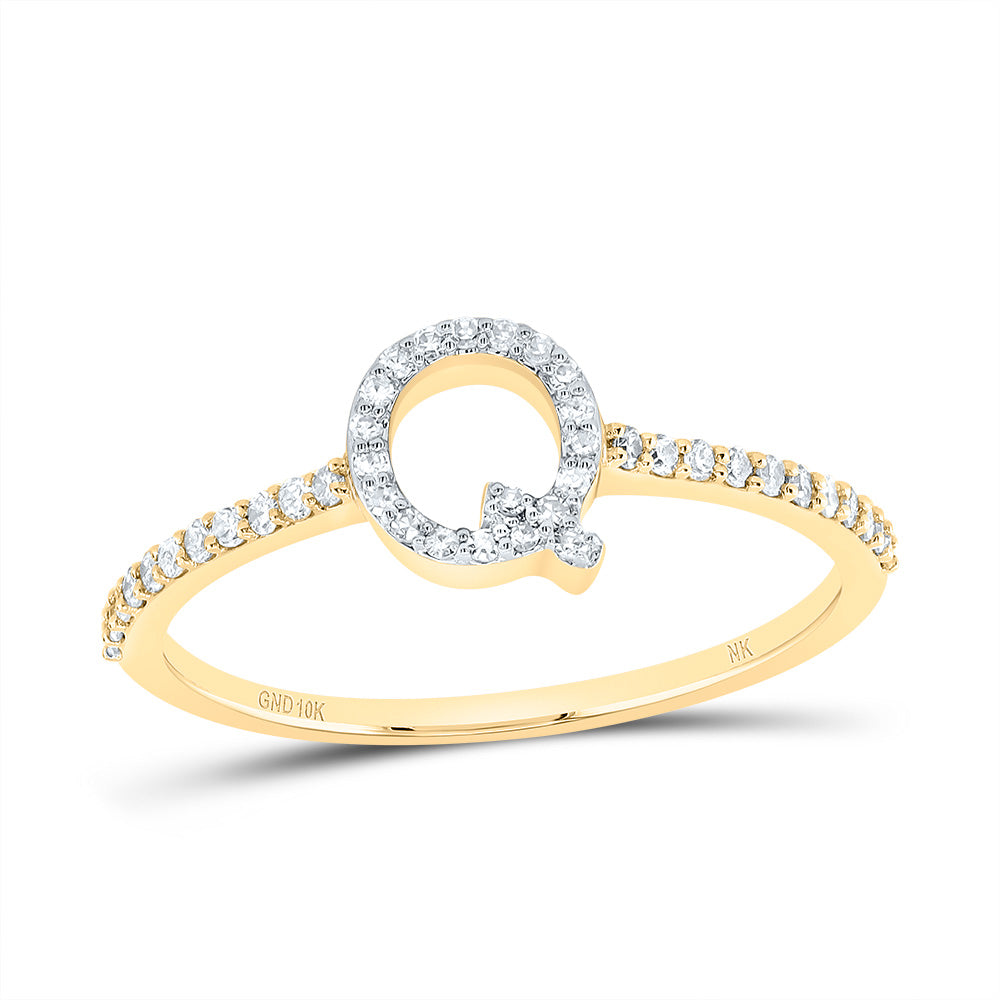 10kt Yellow Or White Gold Diamond Initial Wedding Engagement Anniversary Ring