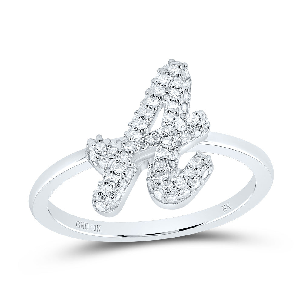 10kt Yellow Gold Diamond Fashion Initial Wedding Engagement Anniversary Ring