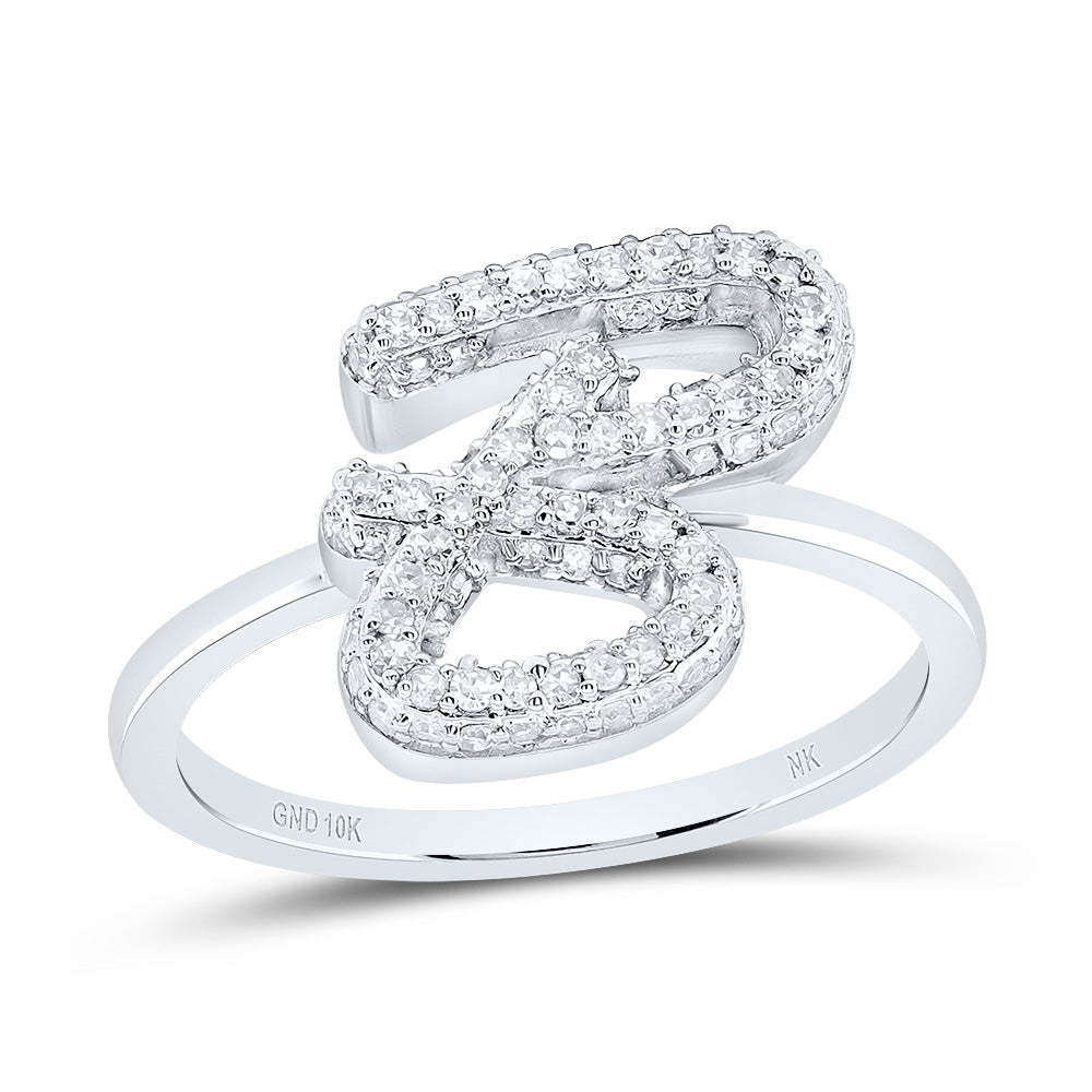 10kt Yellow Gold Diamond Fashion Initial Wedding Engagement Anniversary Ring