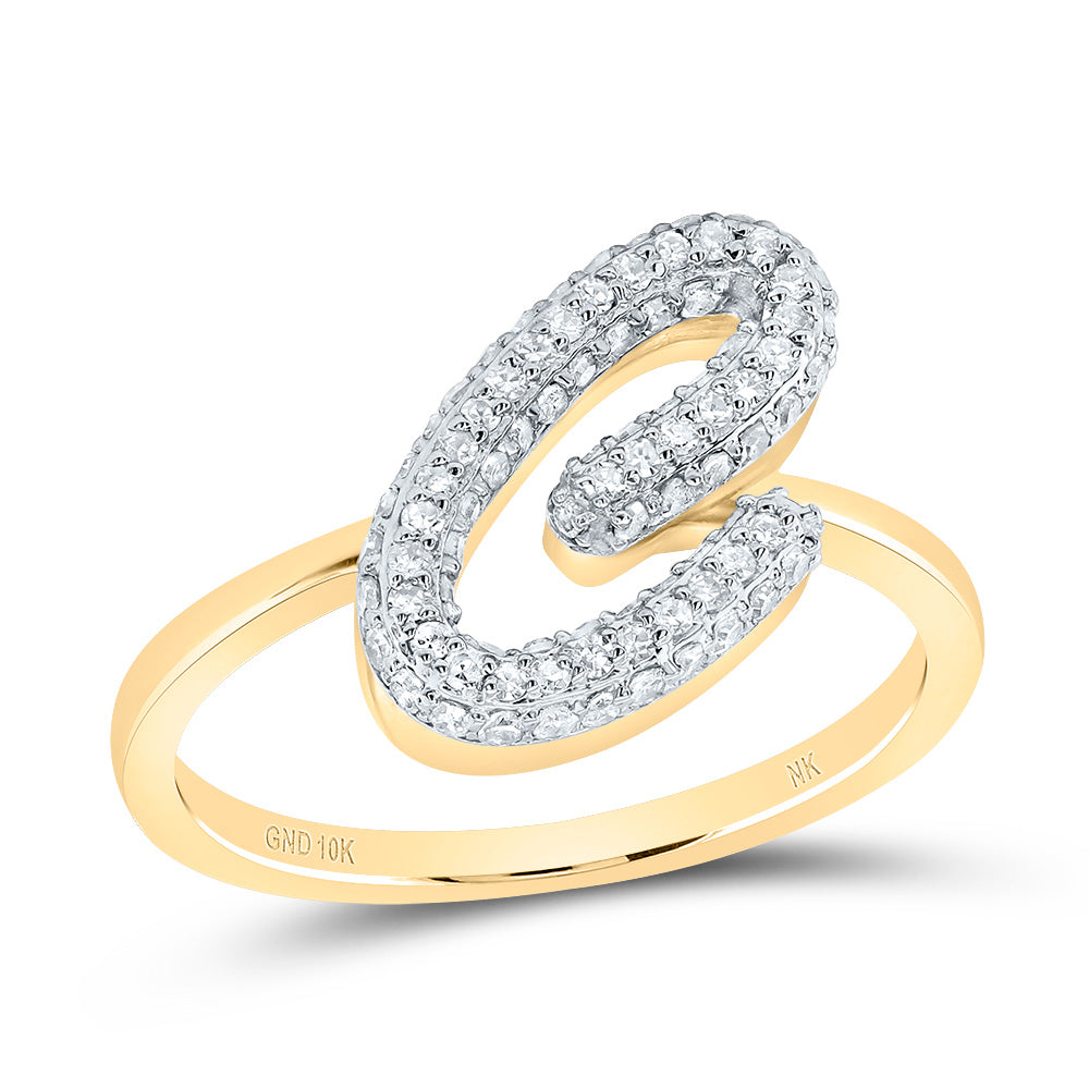 10kt Yellow Gold Diamond Fashion Initial Wedding Engagement Anniversary Ring