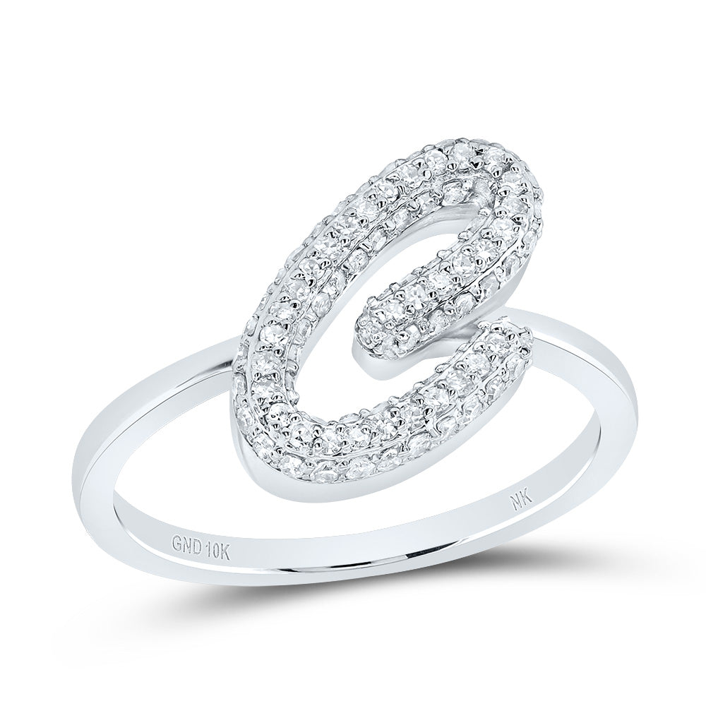 10kt Yellow Gold Diamond Fashion Initial Wedding Engagement Anniversary Ring