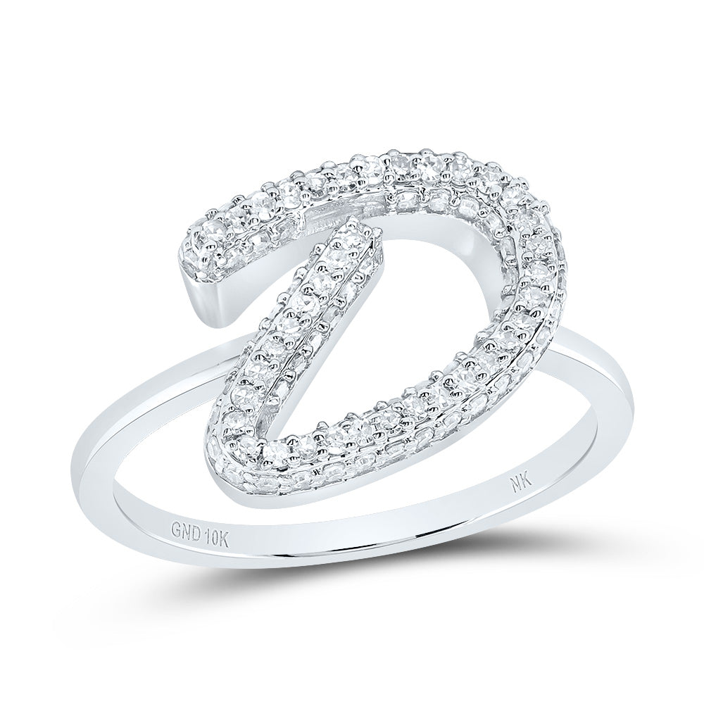 10kt Yellow Gold Diamond Fashion Initial Wedding Engagement Anniversary Ring
