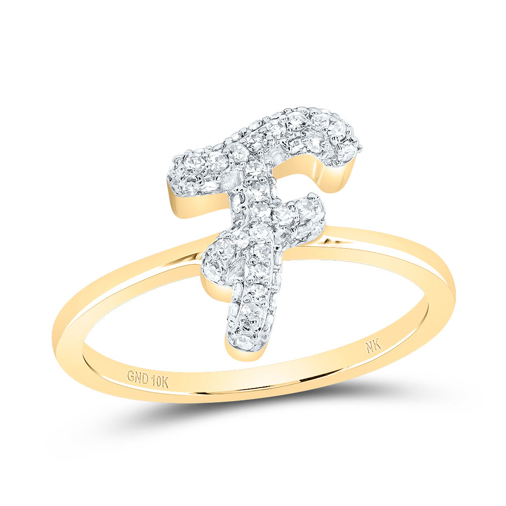 10kt Yellow Gold Diamond Fashion Initial Wedding Engagement Anniversary Ring