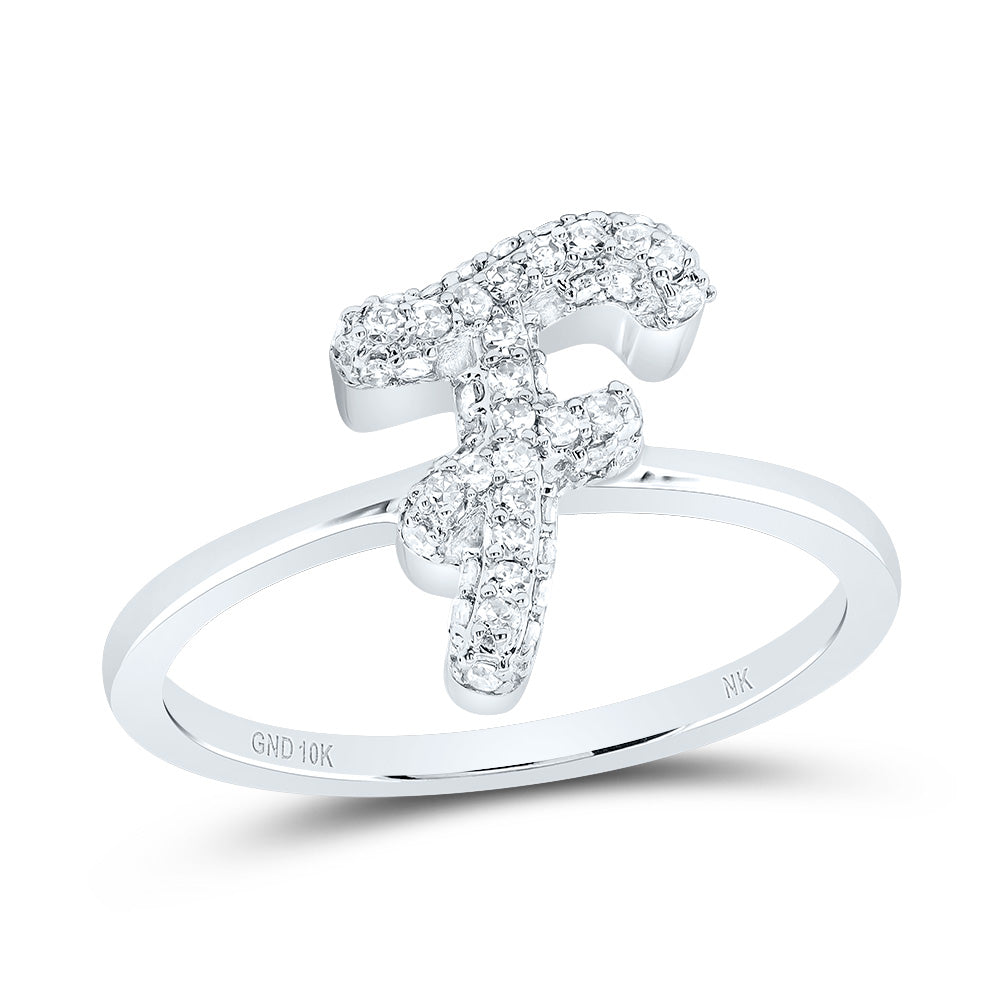 10kt Yellow Gold Diamond Fashion Initial Wedding Engagement Anniversary Ring