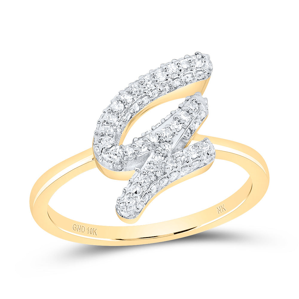 10kt Yellow Gold Diamond Fashion Initial Wedding Engagement Anniversary Ring