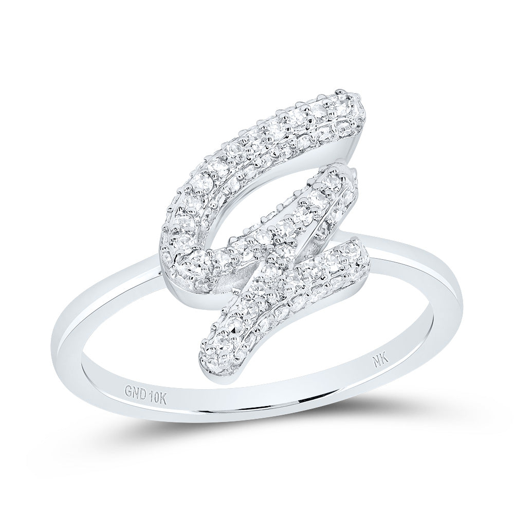 10kt Yellow Gold Diamond Fashion Initial Wedding Engagement Anniversary Ring