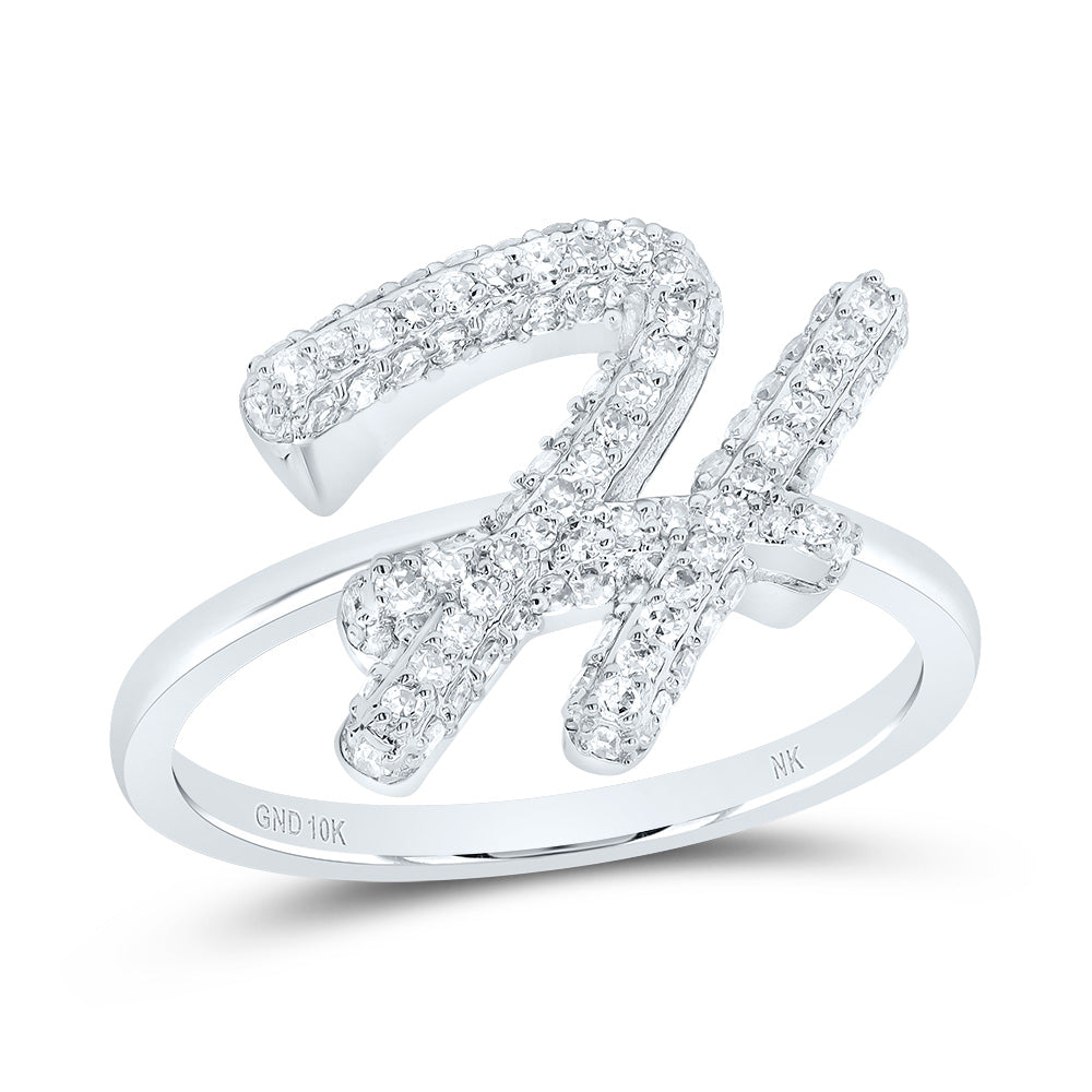 10kt Yellow Gold Diamond Fashion Initial Wedding Engagement Anniversary Ring