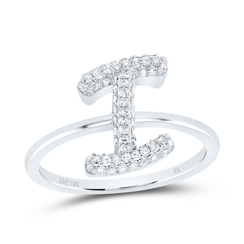 10kt Yellow Gold Diamond Fashion Initial Wedding Engagement Anniversary Ring