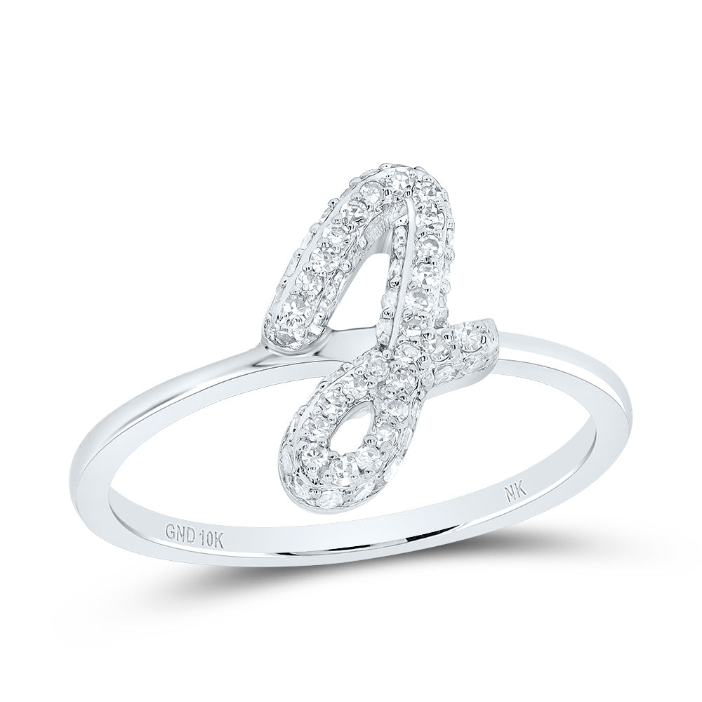 10kt Yellow Gold Diamond Fashion Initial Wedding Engagement Anniversary Ring