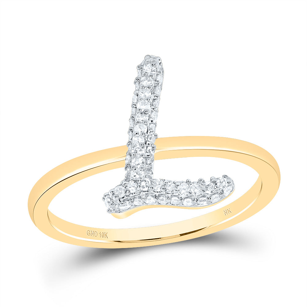10kt Yellow Gold Diamond Fashion Initial Wedding Engagement Anniversary Ring