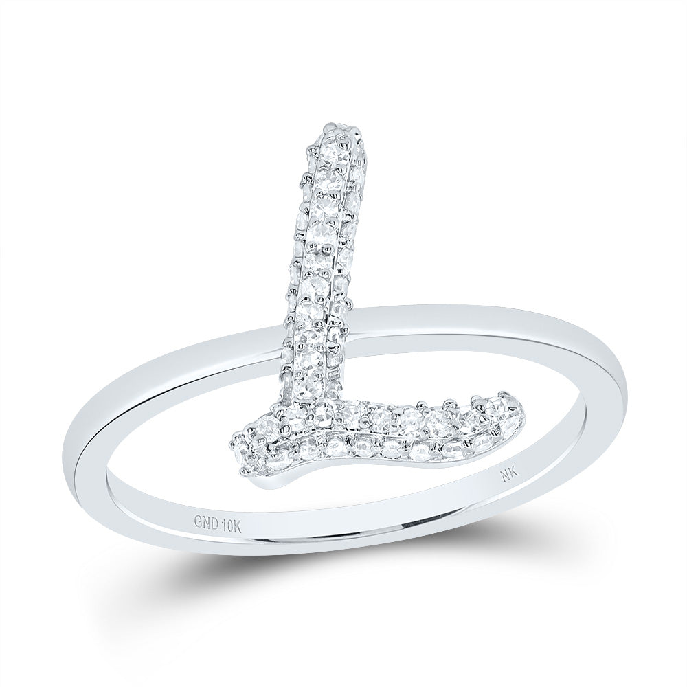 10kt Yellow Gold Diamond Fashion Initial Wedding Engagement Anniversary Ring
