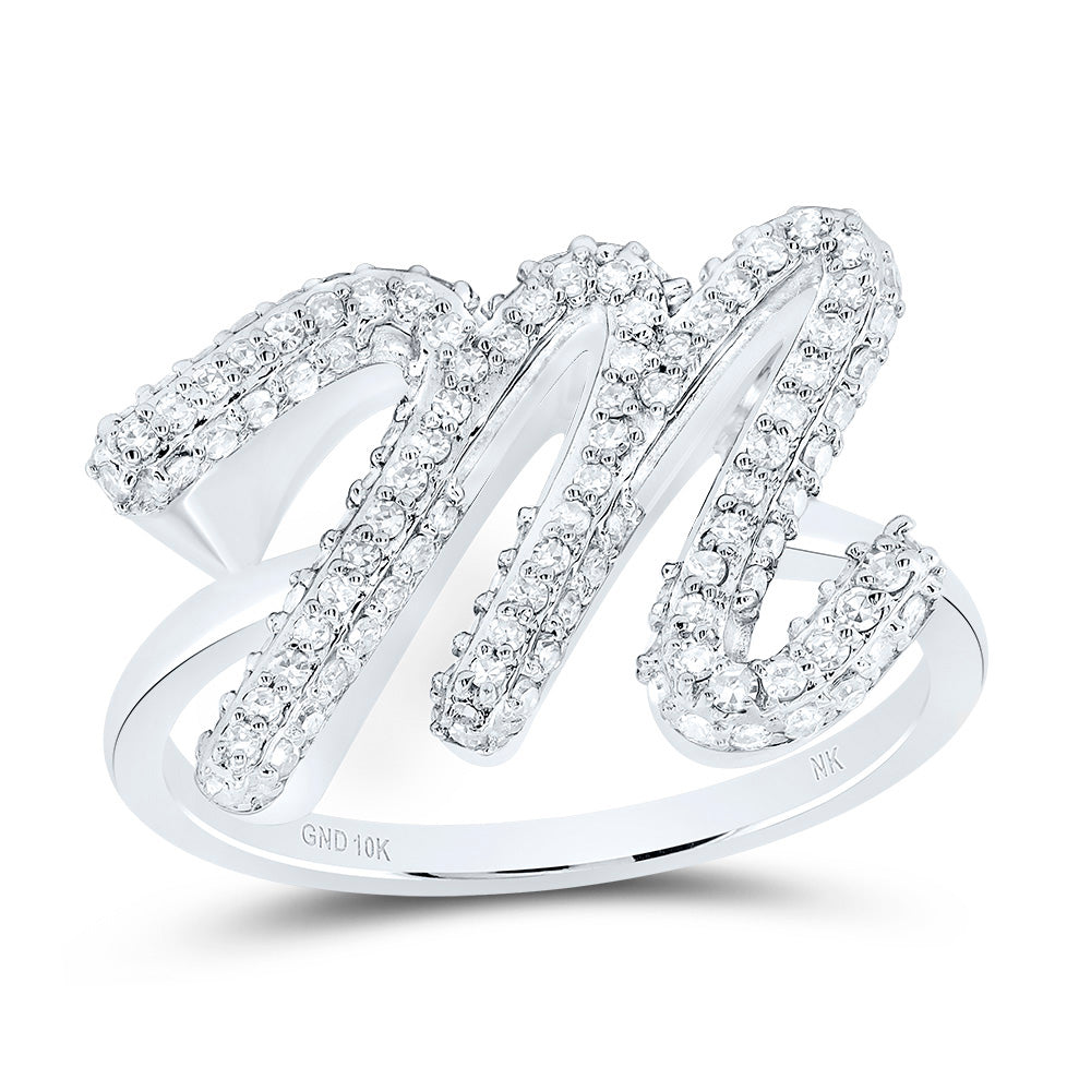 10kt Yellow Gold Diamond Fashion Initial Wedding Engagement Anniversary Ring