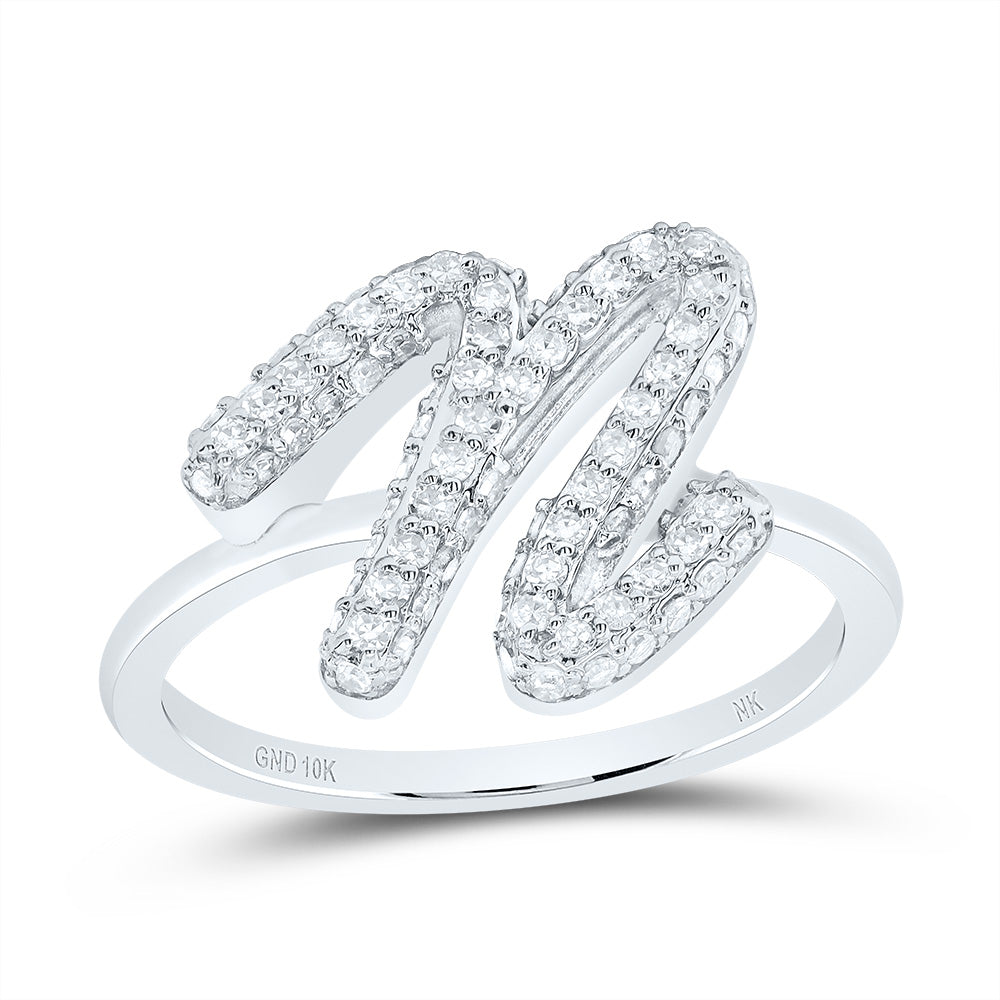 10kt Yellow Gold Diamond Fashion Initial Wedding Engagement Anniversary Ring