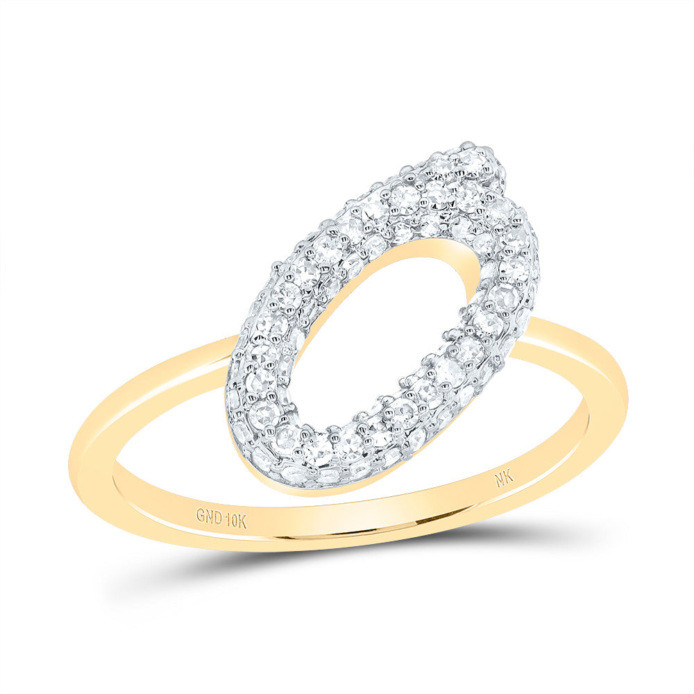 10kt Yellow Gold Diamond Fashion Initial Wedding Engagement Anniversary Ring