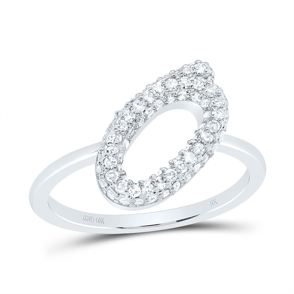 10kt Yellow Gold Diamond Fashion Initial Wedding Engagement Anniversary Ring