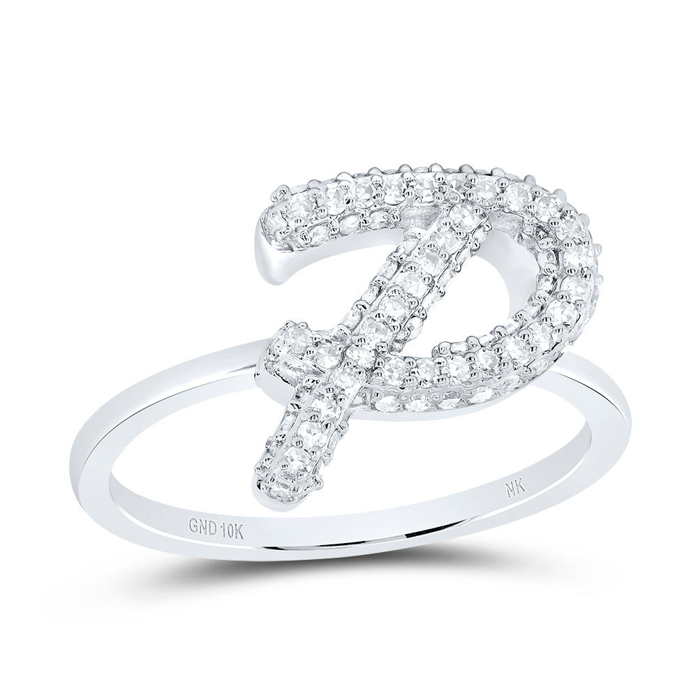 10kt Yellow Gold Diamond Fashion Initial Wedding Engagement Anniversary Ring
