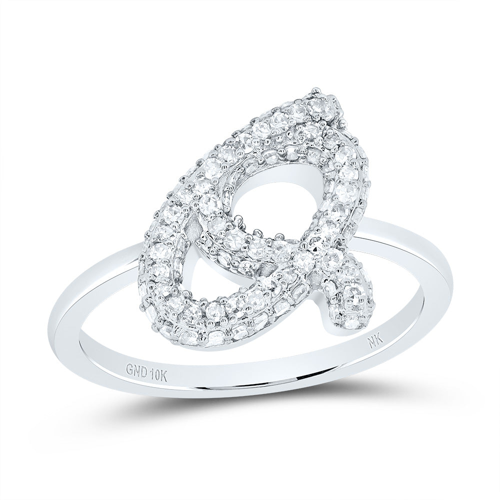 10kt Yellow Gold Diamond Fashion Initial Wedding Engagement Anniversary Ring