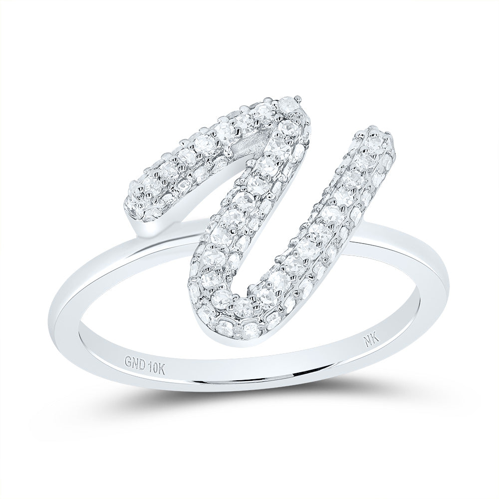 10kt Yellow Gold Diamond Fashion Initial Wedding Engagement Anniversary Ring